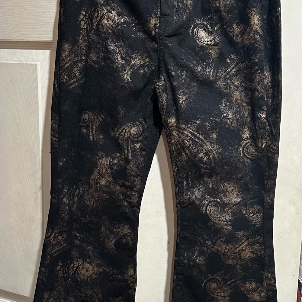 We The Free Black and Gold Flare Jeans